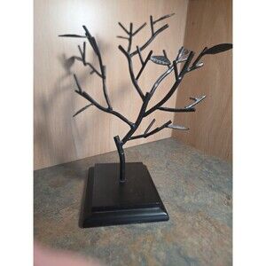 Black Metal Jewelry Tree Of Life Organizer Display Holder Stand Bracelet Rings